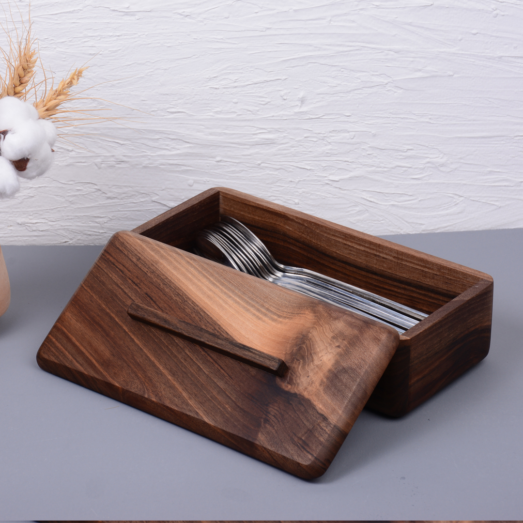 جا قاشق و چنگال درب دار کوچک